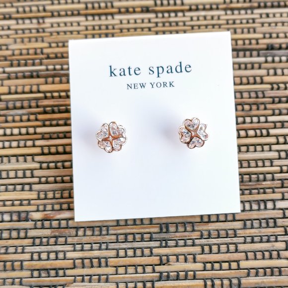 Kate Spade Something Sparkly Spade Stud Earrings Rose Gold
